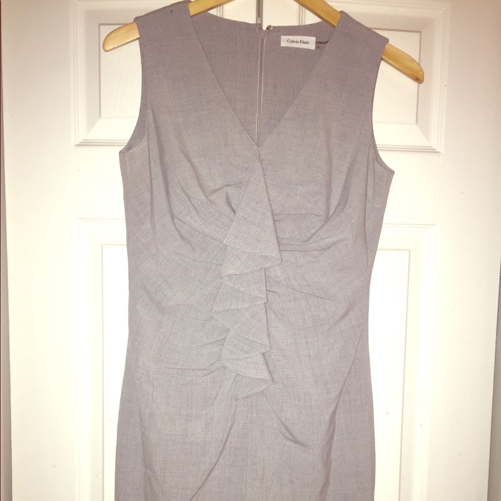 Calvin Klein ruffle sheath dress